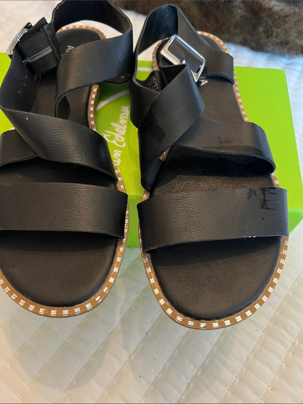 Arizona Jean Company Black Strappy Sandals With Buckle